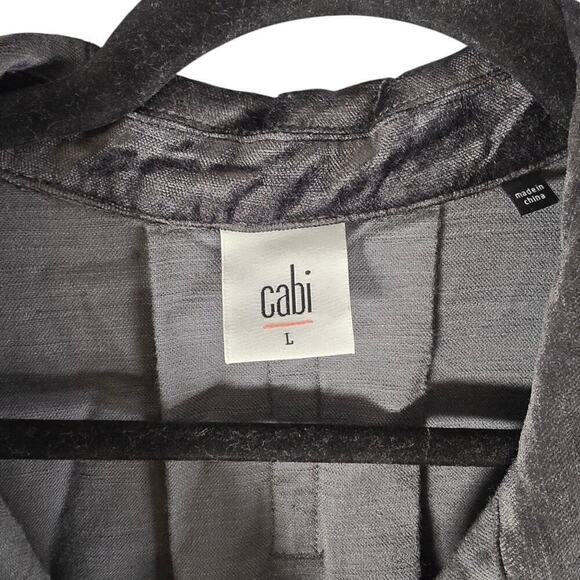 Cabi Womens Tuesday Topper Crushed Velvet Button Front Shirt Jacket Gray Size L - Picture 4 of 6